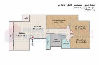 شقة للبيع 200 متر مصطفي كامل ش ابو قير الرئيسي
