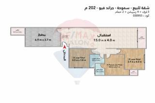 شقة للبيع 170 متر المعمورة الشاطئ برج امن الدولة