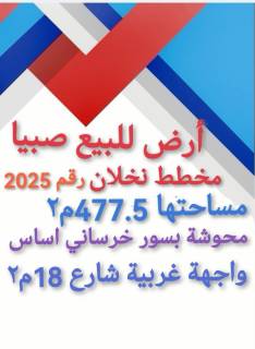 نخلان صبيا ارض للبيع في صبيا