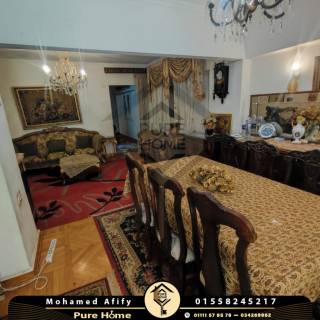 شقة للبيع 165 متر رشدي علي الترام مباشرة