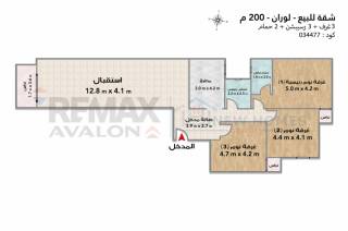 شقة للبيع 200 متر لوران خطوات من شارع ابو قير