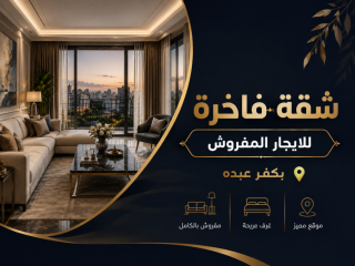 شقة للايجار المفروش الفاخر بكفر عبده