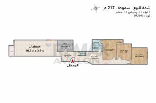 شقة للبيع اول سكن 217 متر سموحة ش فوزى معاذ مباشرة
