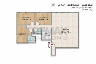 شقة للبيع 145 متر محطة الرمل ش السلطان حسين