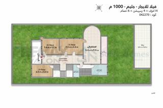 فيلا 1000م للإيجار في موقع مميز جليم علي الترام